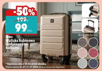 WINGS Walizka kabinowa z odpinanymi kółkami