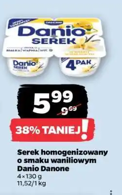 Netto Serek homogenizowany o smaku waniliowym Danio Danone oferta