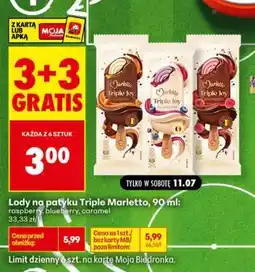Biedronka Lody na patyku Triple Marletto 90 ml oferta