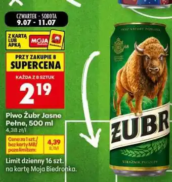 Biedronka Piwo Żubr Jasne Pełne, 500 ml oferta