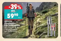 Biedronka HIMOUNTAIN Aluminiowe kije trekkingowe 66-135 cm, czarno-czerwone lub czarno-szare oferta