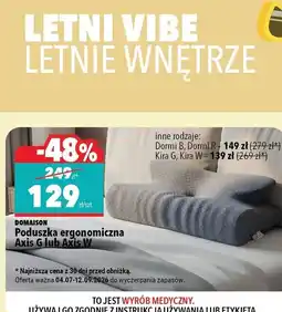 Biedronka DOMAISON Poduszka ergonomiczna Axis G lub Axis W oferta