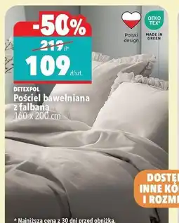 Biedronka DETEXPOL Pościel bawełniana z falbaną 160 x 200 cm oferta