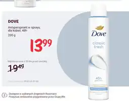 Rossmann Antyperspirant w sprayu dla kobiet Dove Classic Fresh 48h oferta
