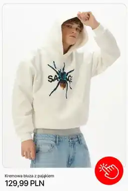 Cropp Kremowa bluza z pająkiem Cropp oferta