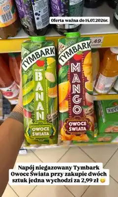 Dino Napój niegazowany Tymbark Owoce Świata Zielony Banan oferta