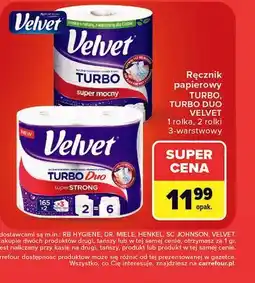 Carrefour Velvet Ręcznik papierowy Turbo, Turbo Duo oferta