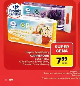 Carrefour Carrefour Essential Papier toaletowy rumiankowy, lawendowy oferta