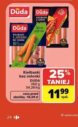 Carrefour Kiełbaski bez osłonki Duda oferta