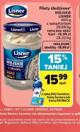 Carrefour Filety śledziowe Wiejskie Lisner oferta