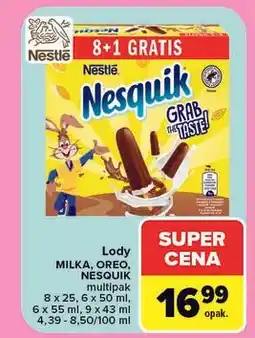 Carrefour Lody Milka, Oreo, Nesquik multipak oferta