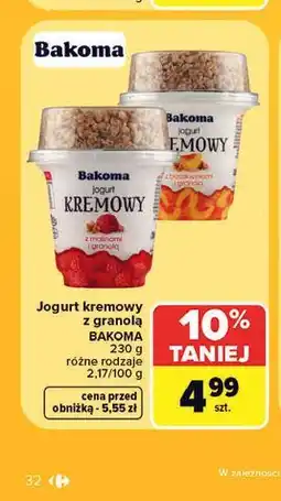 Carrefour Jogurt kremowy z granolą BAKOMA oferta