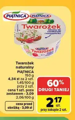 Carrefour Twarożek naturalny PIĄTNICA oferta