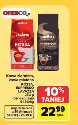 Carrefour Kawa ziarnista, kawa mielona ROSSA, ESPRESSO LAVAZZA oferta