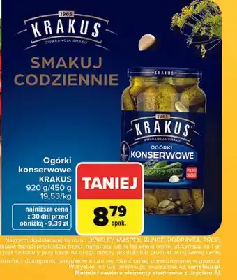 Carrefour Ogórki konserwowe Krakus oferta