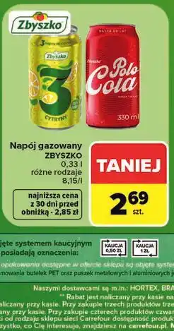 Carrefour Napój gazowany Zbyszko oferta
