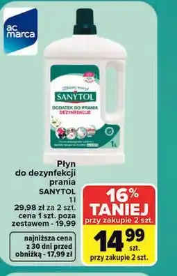 Carrefour Płyn do dezynfekcji prania SANYTOL oferta