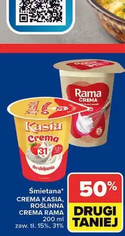 Carrefour Śmietana Crema Kasia, Roślinna Crema Rama oferta