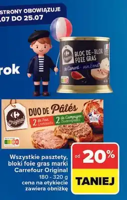 Carrefour Wszystkie pasztety, bloki foie gras marki Carrefour Original oferta