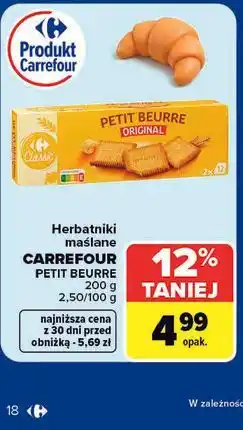 Carrefour Herbatniki maślane Carrefour Petit Beurre oferta