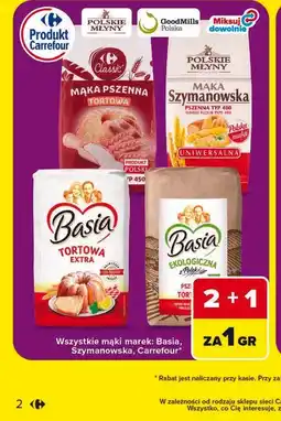 Carrefour Wszystkie mąki marek: Basia, Szymanowska, Carrefour oferta