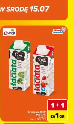 Carrefour Śmietanka UHT Łaciata Mlekpol oferta