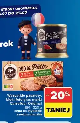 Carrefour Wszystkie pasztety, bloki foie gras marki Carrefour Original oferta