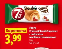 Lidl Rogalik Croissant Double Supermax z nadzieniem waniliowo-truskawkowym 7Days oferta