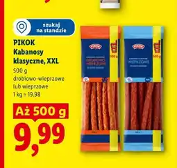 Lidl Kabanosy klasyczne drobiowo-wieprzowe Pikok XXL oferta