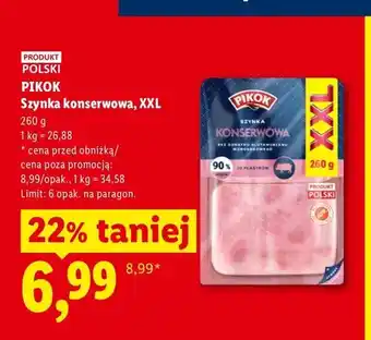 Lidl Szynka konserwowa Pikok XXL oferta