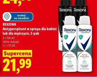 Lidl Antyperspirant w sprayu dla kobiet Rexona Active Protection+ Fresh 2-pak oferta