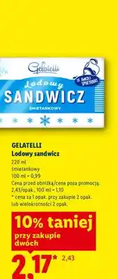 Lidl Lody sandwicz śmietankowy Gelatelli oferta