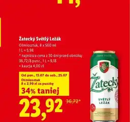 Lidl Piwo Žatecký Světlý Ležák 8-pak oferta