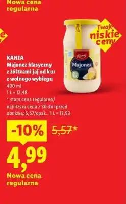 Lidl Majonez klasyczny z żółtkami jaj od kur z wolnego wybiegu Kania oferta
