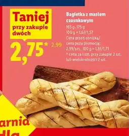 Lidl Bagietka z masłem czosnkowym Piekarnia Lidla oferta