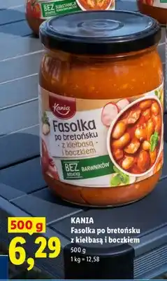 Lidl Fasolka po bretońsku z kiełbasą i boczkiem Kania oferta