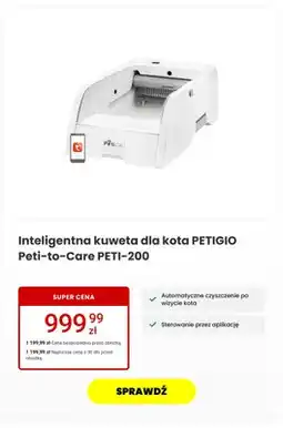 Media Expert Inteligentna kuweta dla kota PETIGIO Peti-to-Care PETI-200 oferta