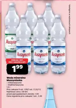 Netto Woda mineralna Muszynianka niskonasycona oferta
