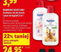 Lidl Szampon żel do mycia i płyn do kąpieli 3w1 Bambino Dzieciaki Flaming oferta