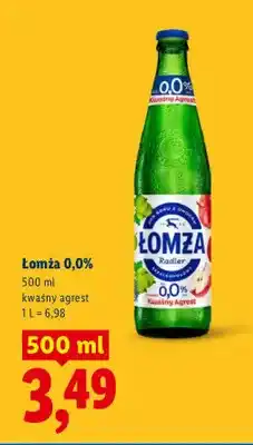 Lidl Piwo bezalkoholowe Łomża Radler kwaśny agrest oferta