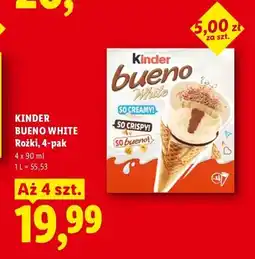 Lidl Lody rożki Kinder Bueno White 4-pak oferta