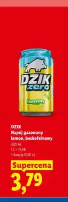 Lidl Napój gazowany Dzik Zero Lemon bezkofeinowy oferta