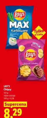 Lidl Chipsy Lay's Max Karbowane Śmietankowy Serek z Cebulką oferta