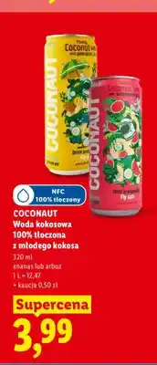 Lidl Woda kokosowa 100% tłoczona z młodego kokosa ananas Coconaut oferta
