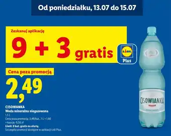 Lidl CISOWIANKA Woda mineralna niegazowana oferta