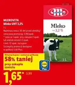 Lidl Mleko UHT 3,2% oferta