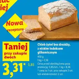 Lidl Chleb żytni bez drożdży, z niskim indeksem glikemicznym oferta