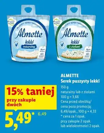 Lidl Almette Serek puszysty lekki oferta