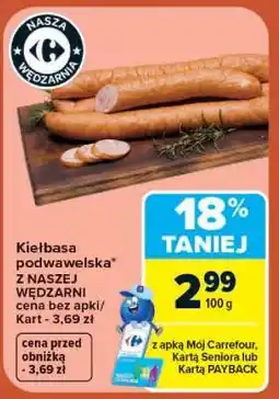 Carrefour Kiełbasa podwawelska oferta