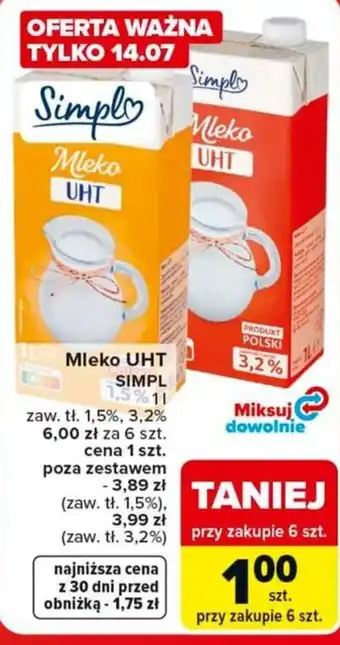 Carrefour Market Mleko UHT SIMPL oferta